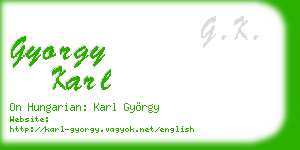gyorgy karl business card